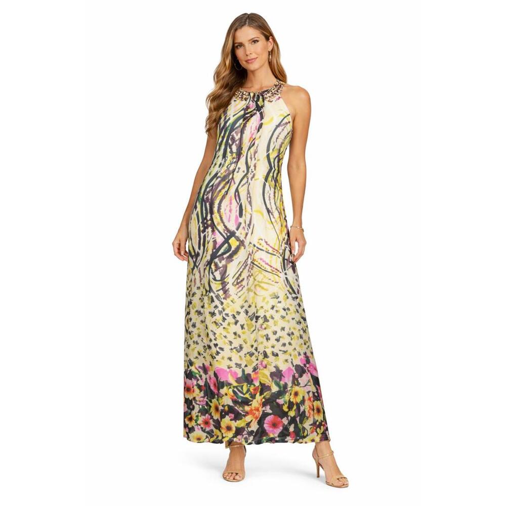 Cassee’s Floral Sleeveless Maxi Trapeze Dress - Women’s Size Large